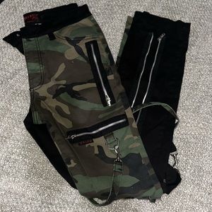 HALF CAMO HALF BLACK TRIPP NYC PANTS WORN ONLY ONCE